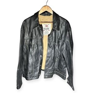 Rare Vintage Levi's Black Genuine Leather Jacket